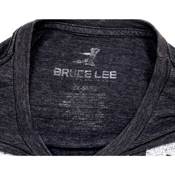 Bruce Lee Fear Is For Others Men's Size 2X Shirt Sleeve T Shirt Used Gray - Picture 8 of 8